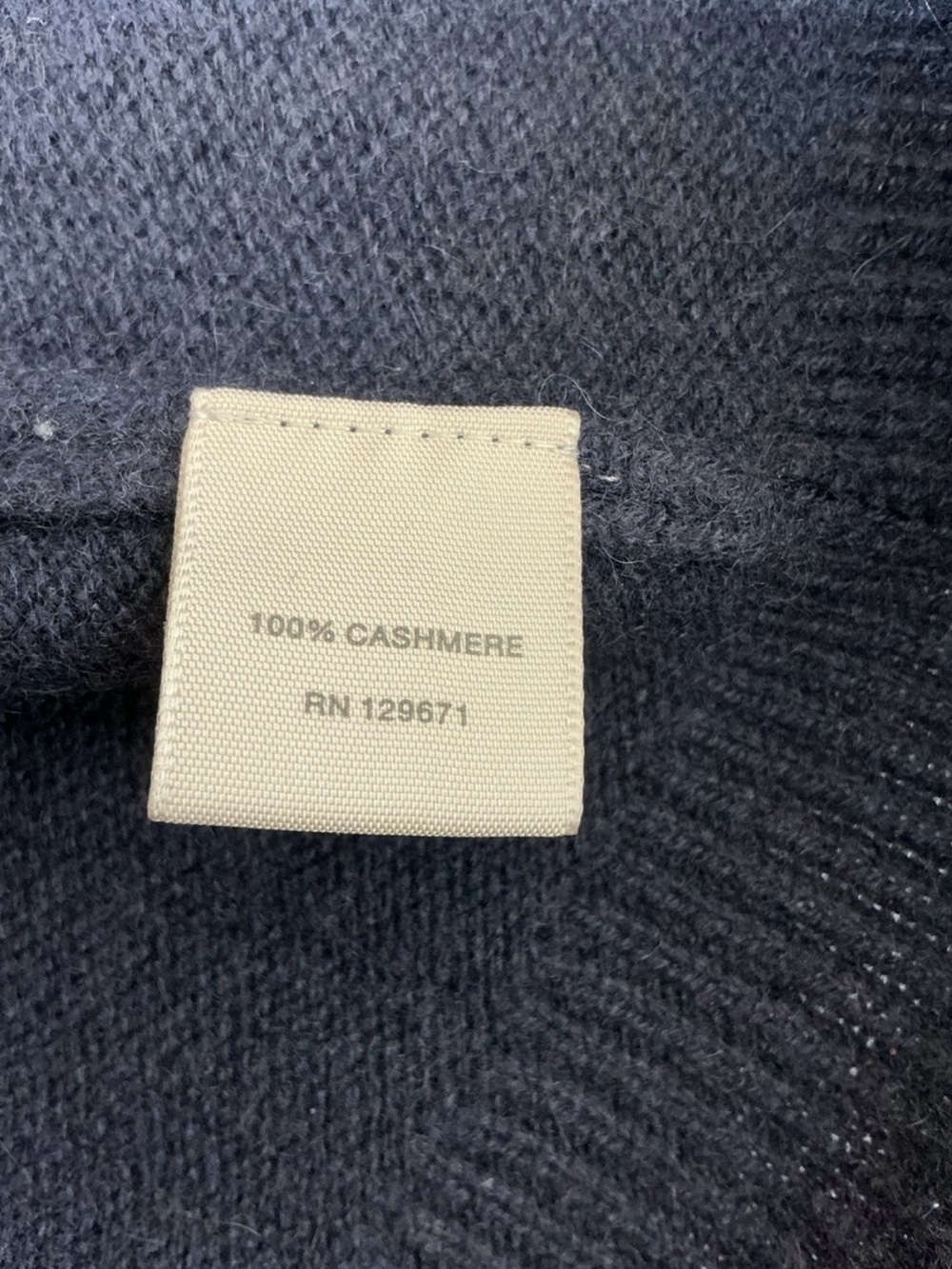 Navy blue cashmere sweatshirt hoodie - Picture 5 of 5